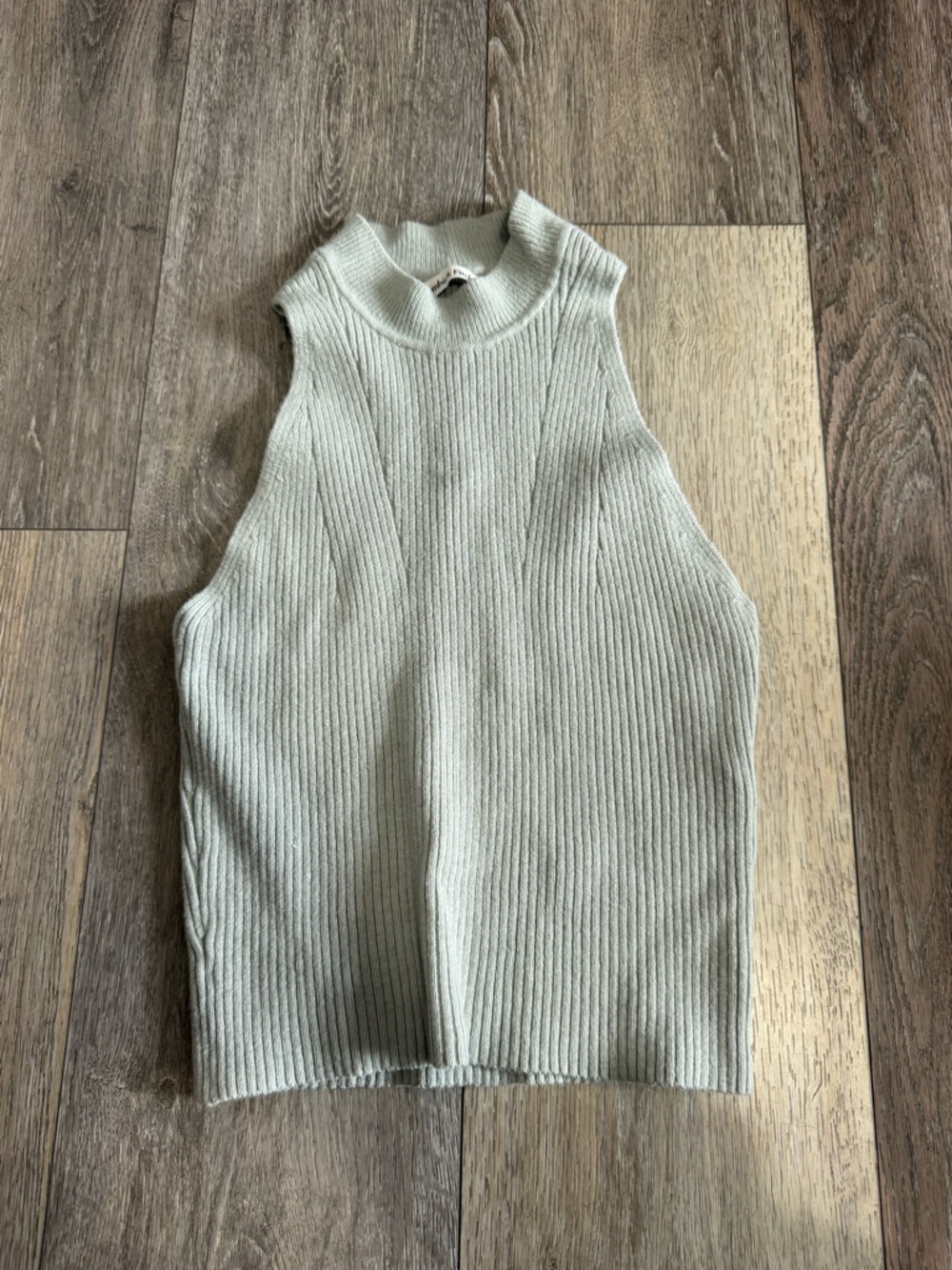 Abercrombie & Fitch Ribbed Sleeveless Top in Sage Green